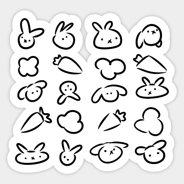 Rabbit Pattern Sticker by Jossly_Draws